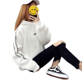 

Autumn Winter Casual Loose Long-sleeved Jumper Women's Pink Sweatshirt Printed Letter Women's Hoodies