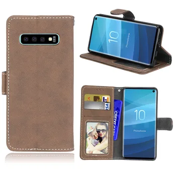 

20pcs/lot Vintage Scrub 3 card newest case for samsung galaxy S7 S7 edge S8 S8 plus S9 S9 plus S10 lite plus leather cover case