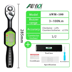 Professional Adjustable Preset MINI Digital Torque Wrench Bicycle Car Repair Tool Torque Spanner 1/4
