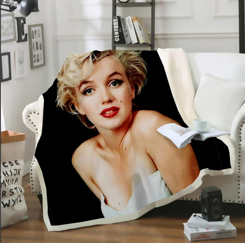 

Marilyn Monroe 3d printed fleece blanket for Beds Hiking Picnic Thick Quilt Fashionable Bedspread Sherpa Throw Blanket style-10