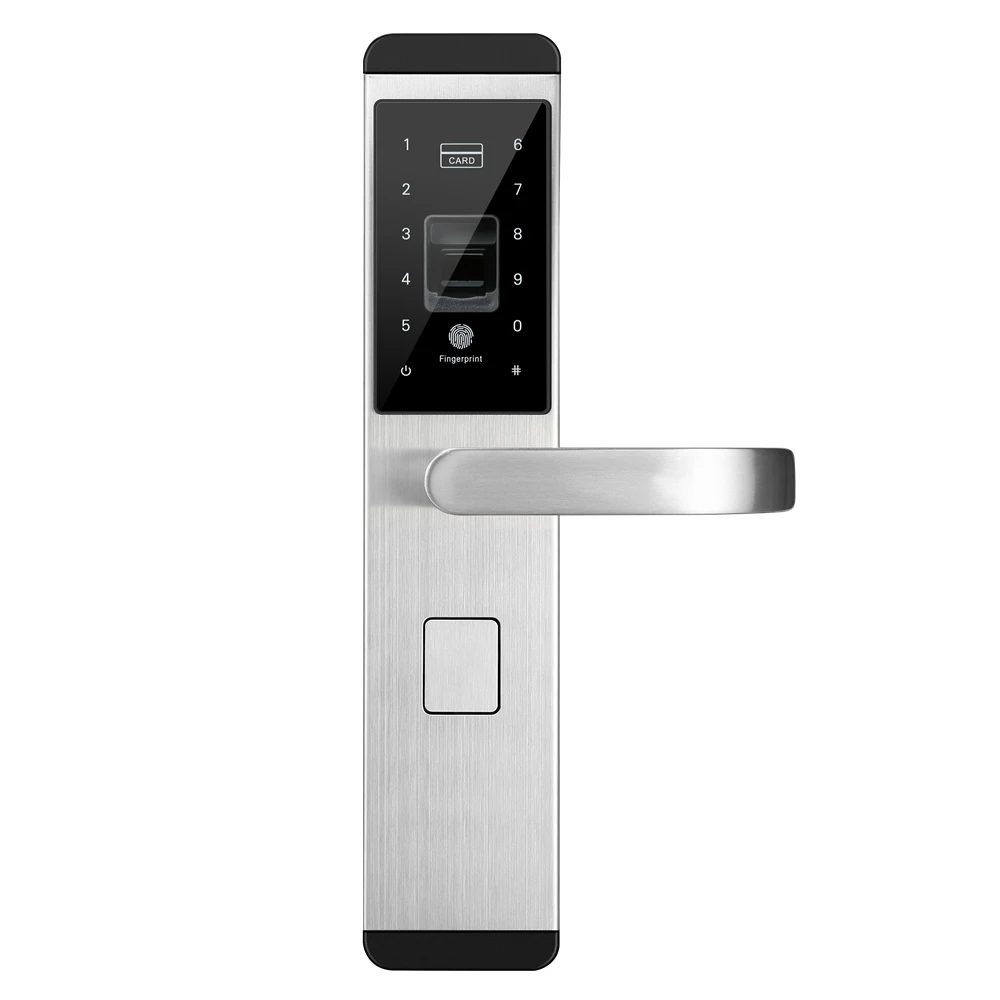 X1 отпечатков пальцев Дверной замок цифровой замок электронный умный дверной замок для Офис - Цвет: Серебристый