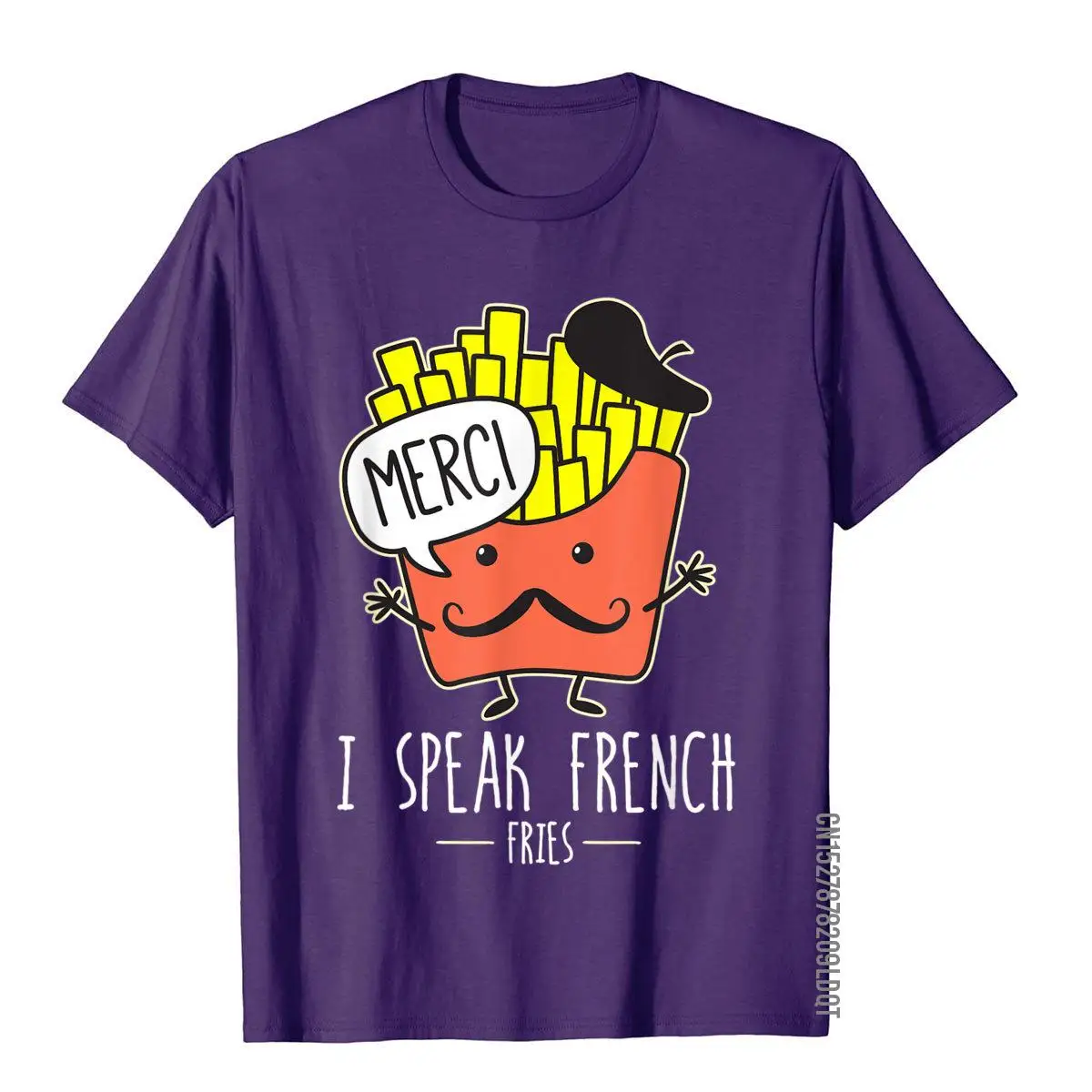 I Speak French Fries Shirt Women Cartoon (Dark)__B9887purple