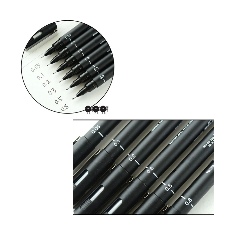 6pcs/lot Pin Drawing Pen Fineliner Ultra Fine Line Art Marker Black Ink 005 01 02 03 05 08 Micron Drawing Pen Office School Set art marker pens art markers pen marker marker pen marker pens markers pen micro pens