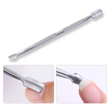

1PC Dual-ended Nail Cuticle Pusher Spoon Cutter Remover Gel Dead Skin Cleaner Stainless Steel Pedicure Manicur Nail Art Tool