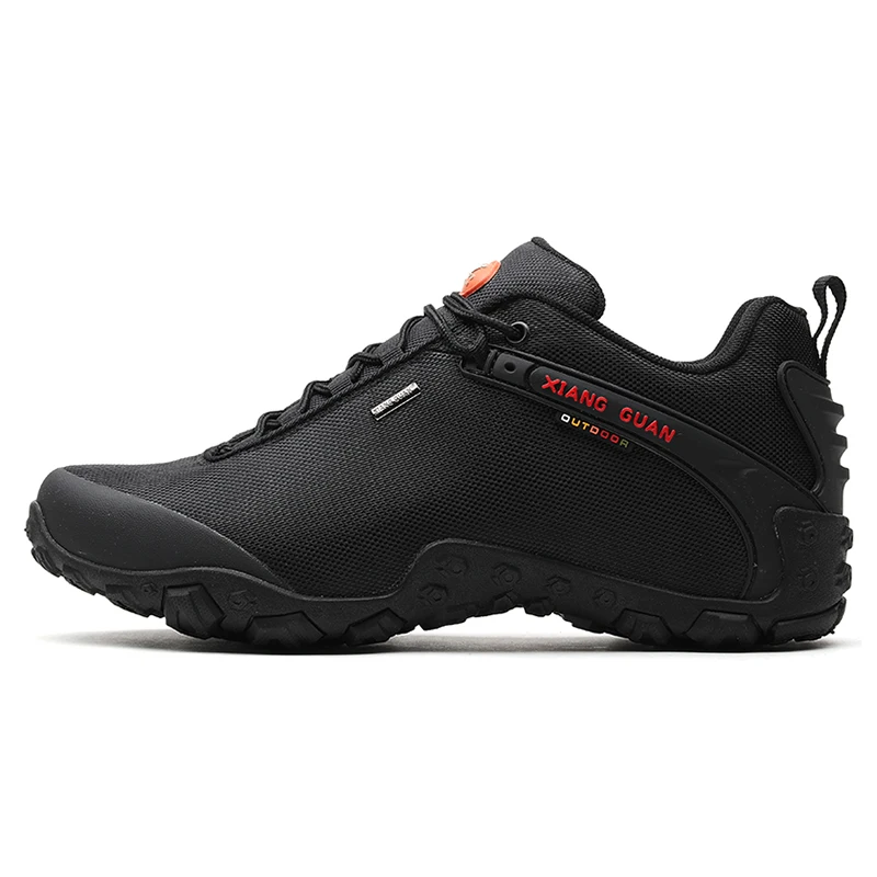 black hiking trainers
