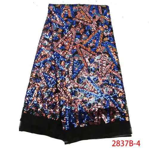 Африканская кружевная ткань Tissu кружевная французское кружевная ткань с блестками новейшая нигерийская кружевная ткань свадебное платье ткань YA2837-1 - Цвет: Picture 4