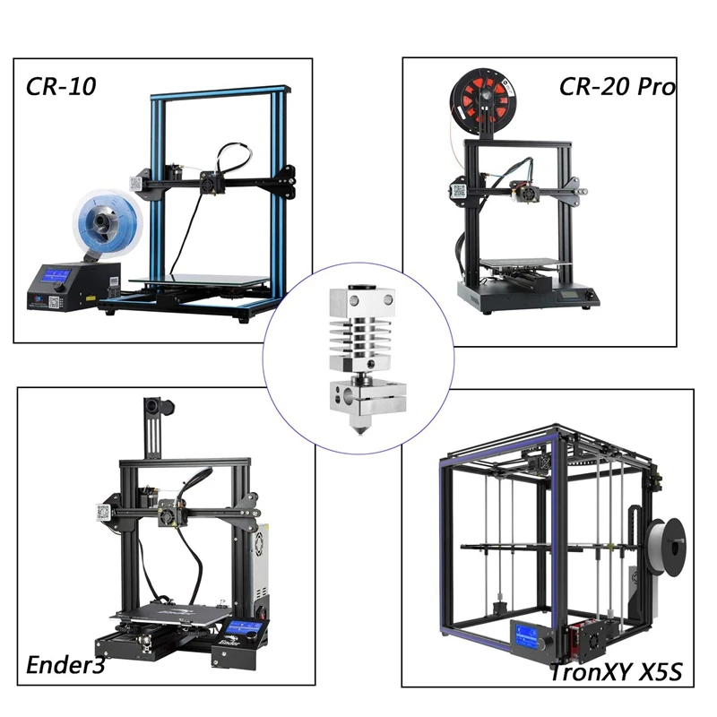 3D-принтеры аксессуар 0,4 мм все металлические Hotend комплект для Creality Cr-10/Cr-10S/Cr-10/Cr-10 Mini/Cr-20/Cr-20 Pro Эндер для детей возрастом 2, 3, 5, с принтом