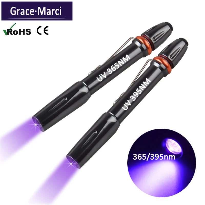 2021 Mini Uv Penlight 3w Led Uv Pen Light Flashlight 395nm 365nm Ultraviolet Light For Glue