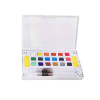 

12/18/24/36 Colors Pigment Palette With Brush Paint Box Solid Bright Color Travel Art Supplies Portable Paint Set Watercolor