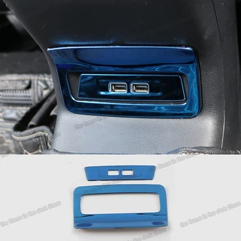 

Lsrtw2017 for Skoda Karoq Car Rear Armrest USB Socket Trims Interior Accessories Chrome 2016 2017 2018 2019 2020