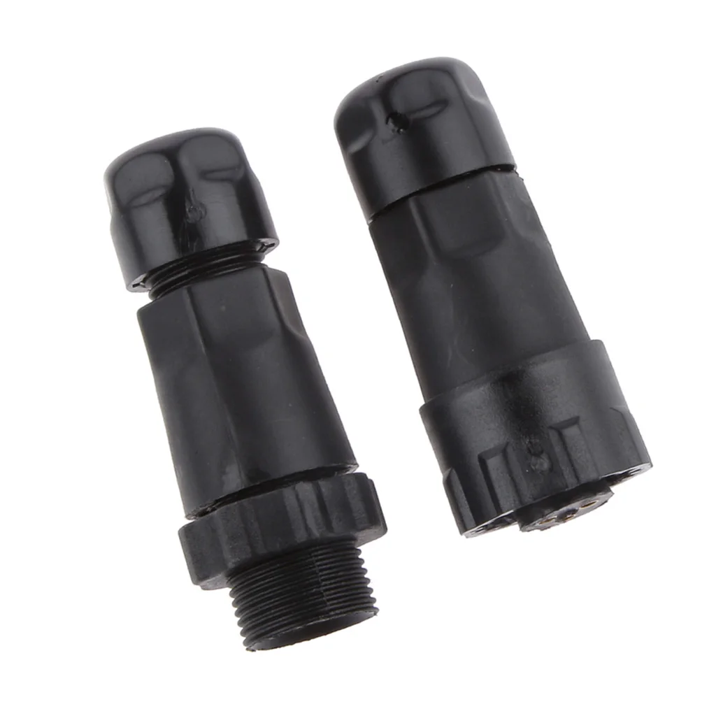 Black 3 Pins Power Industrial Wiring Connectors Socket Socket Waterproof IP68