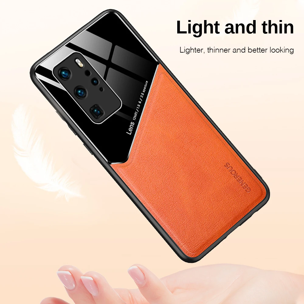Luxury Shockproof Business Leather texture Case For Huawei P40 P30 P20 Mate 30 20 Lite Pro P40Pro Plus Car Holder Cases Cover cute phone cases huawei