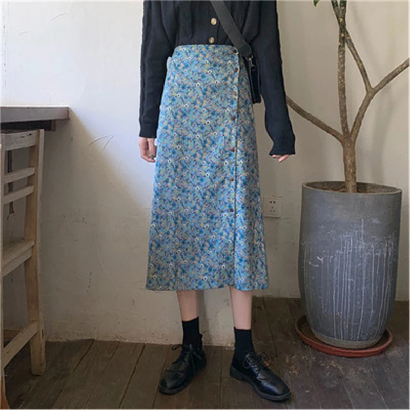 

Floral Skirt Womens Skirts Clothing High Waist 2022 Harajuku Sale Items Vintage Streetwear floral Boutique Chiffon Skirts N161