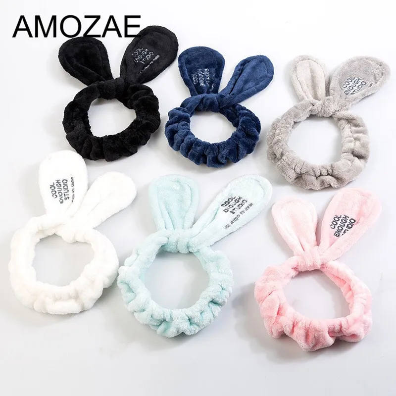 AMOZAE, новая мода, женские милые большие уши, удобные, для мытья лица, для купания, держатель для волос, эластичная повязка на голову, ободки для девочек, аксессуары для волос