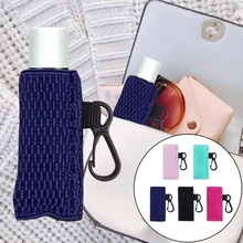 

Portable Lipsticks Knitted Cover Keychain Holder Reusable Storage Bag for Women Lipsticks Holder Key Rings Small Things Storage