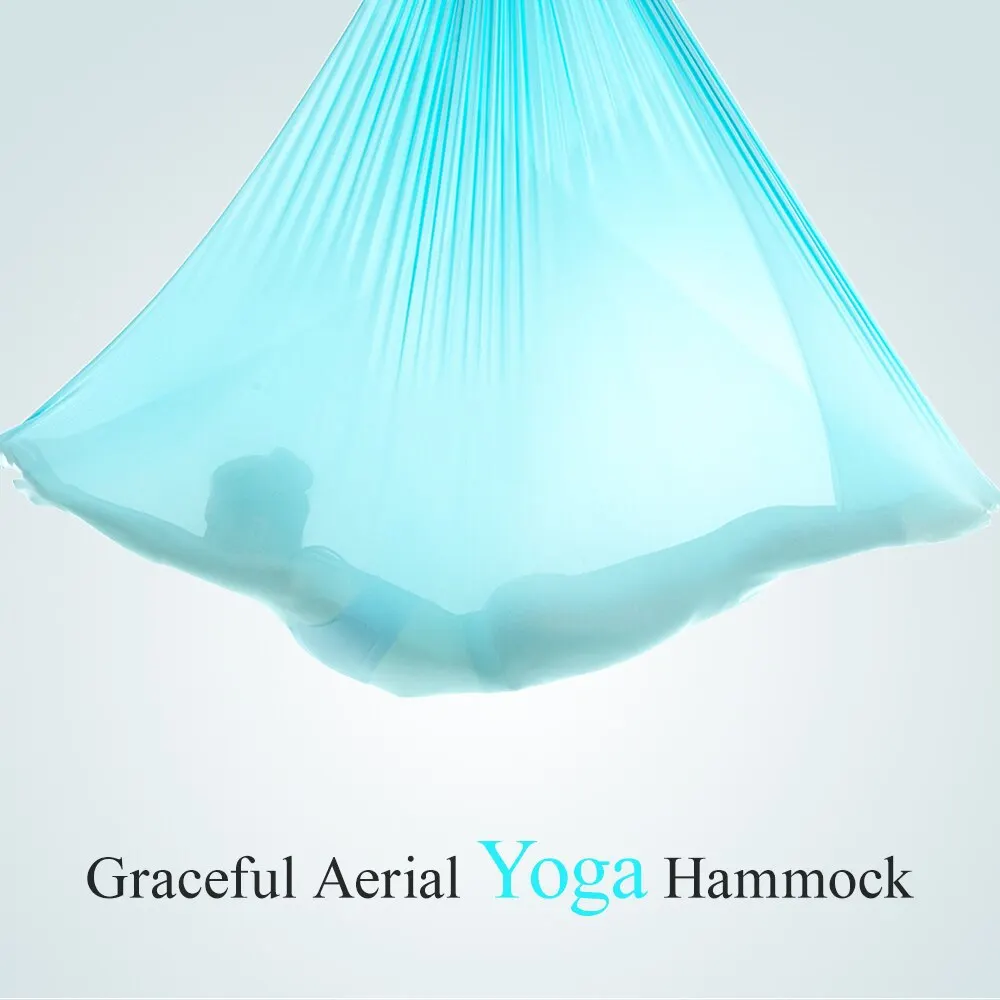 Aerial Yoga Hammock 5m X 2.8m Yoga Swing Durable Aerial Anti-gravity Yoga Practicing Trapeze Resilient Inversion Exercise Strap