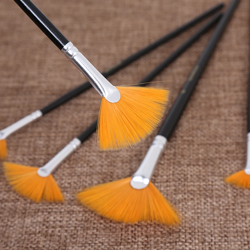 Pincel de pintura Gouache en forma de abanico para niños y