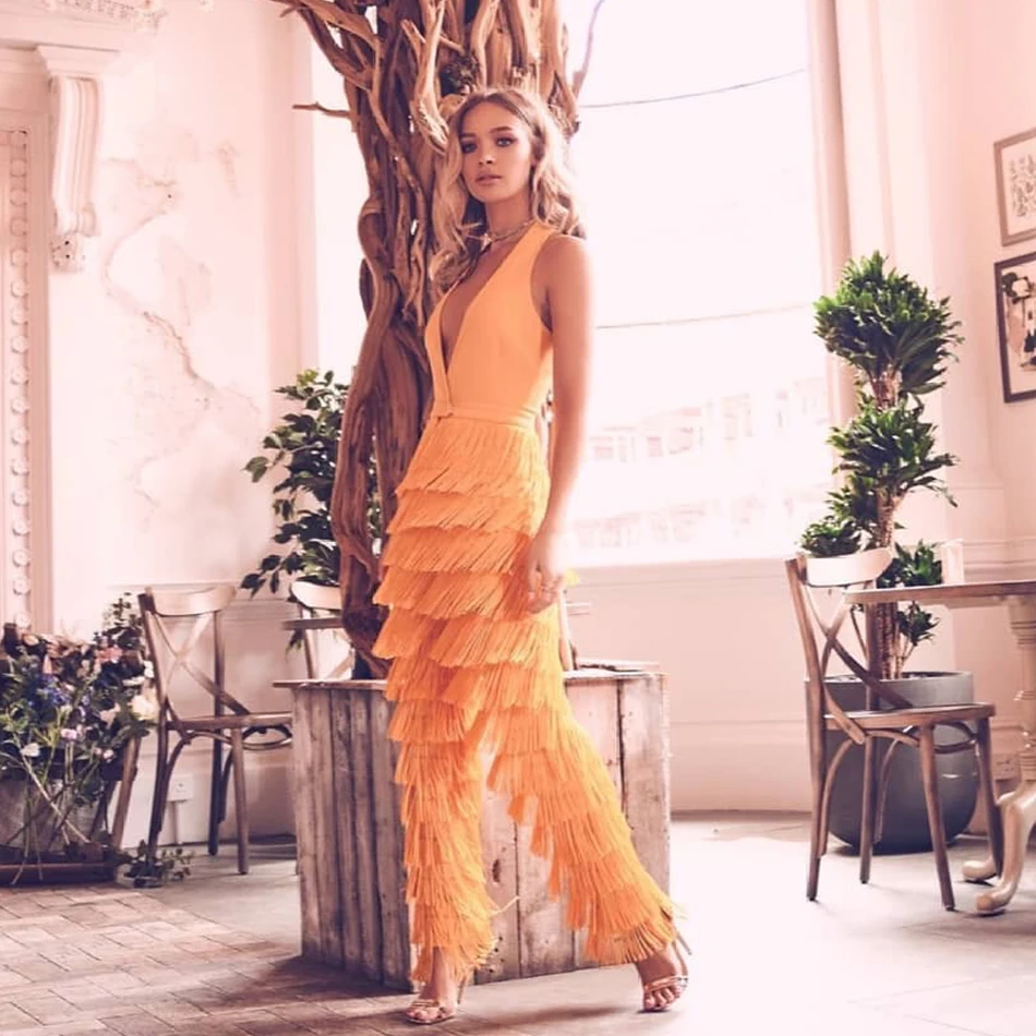 ADYCE Summer Tassel Women Bodycon Bandage Jumpsuit Elegant Solid Sleeveless Casual Bodysuit Ladies Full Length Jumpsuit Rompers ADYCE Summer Tassel Women Bodycon Bandage Jumpsuit Elegant Solid Sleeveless Casual Bodysuit Ladies Full Length Jumpsuit Rompers