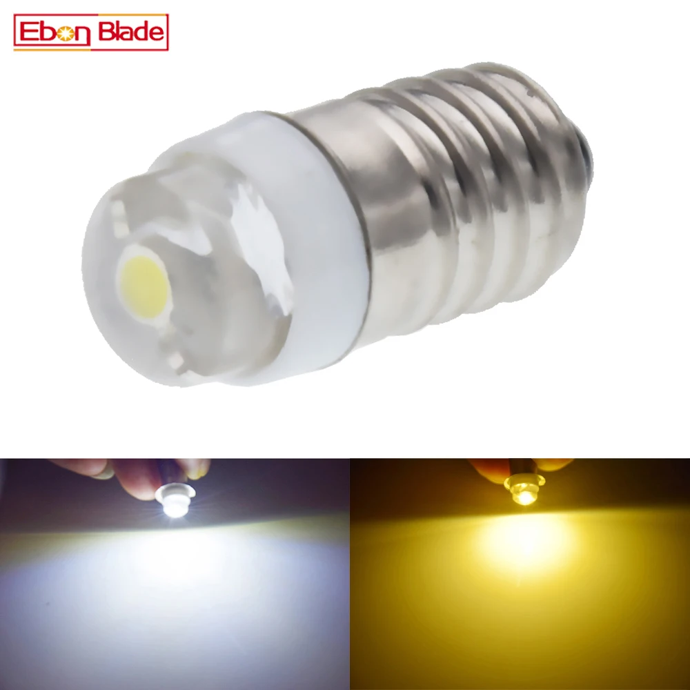1X E10 LED Luce interiore Lampada Lampadina Bianco/ Bianco caldo 3V/4.5V/6V/12V 