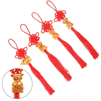 

Lucky 2021 Year of Ox Chinese Commemorative Souvenir Gift Car Bag Pendant Decor 2021 New Year Gift Home Deco Christmas Deco