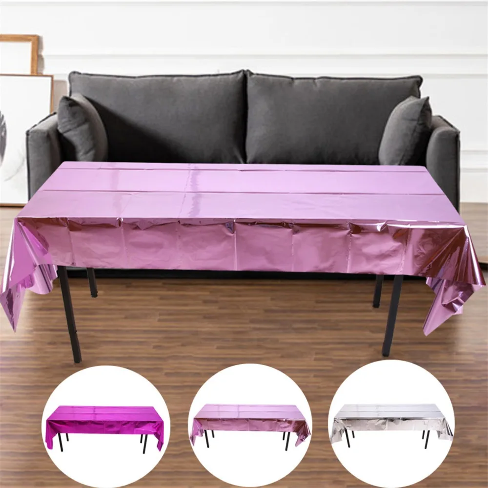 Glossy Disposable Tablecloth Rose Gold Sequin Table Runner for Wedding Party Christmas Table Cover Tablecloth Decoration 1x 2 (1)