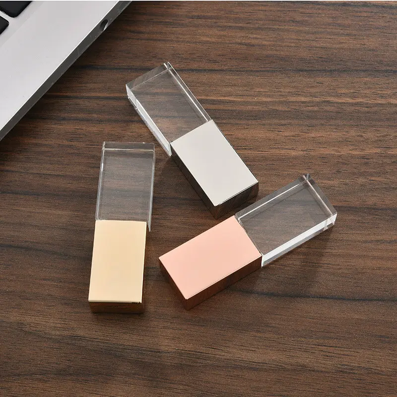 Кристалл USB флешка 2 0 Flash с коробкой светодиодный светильник Пользовательский