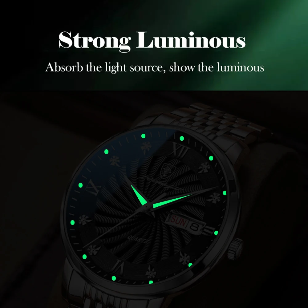 POEDAGAR 2022 Fashion Watch Men Stainless Steel Top Brand Luxury Waterproof Luminous Wristwatch Mens Watches Sports  Quartz Date 4
