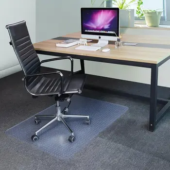 

120x90cm Rectangle PVC Floor Mat Waterproof Spiked Back 2.5mm for Pile Carpet Rolling Chair