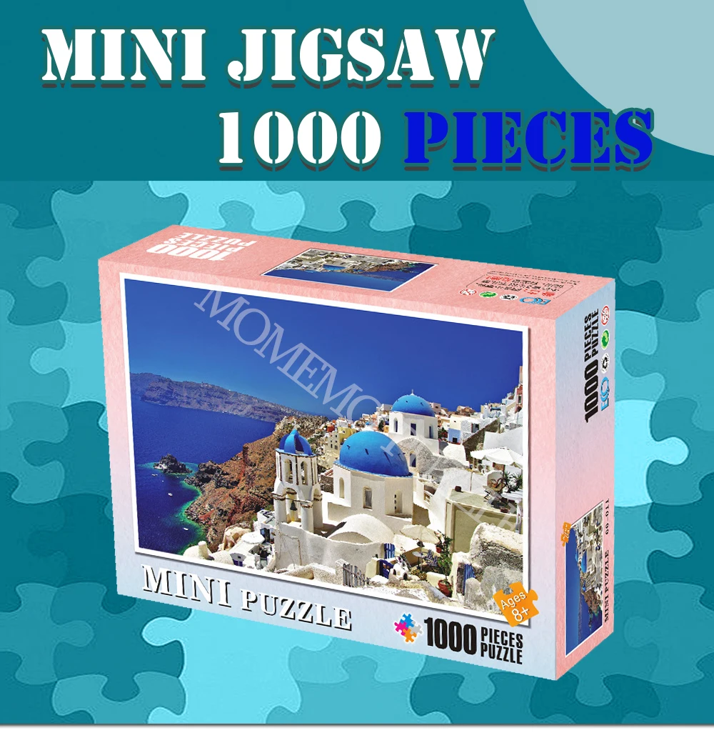 Игрушки-головоломки для взрослых и детей, Эгейское море, 1000 шт., мини деревянные пазлы, красивые Ландшафтные головоломки, игры, игрушки, хорошие подарки