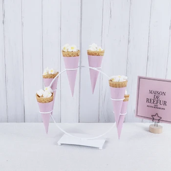 

Ice Cream Display Racks for Dessert Shop Tableware Ice-cream Cone Holder Kids Home Birthday Wedding Sweet Cone Plates Decor