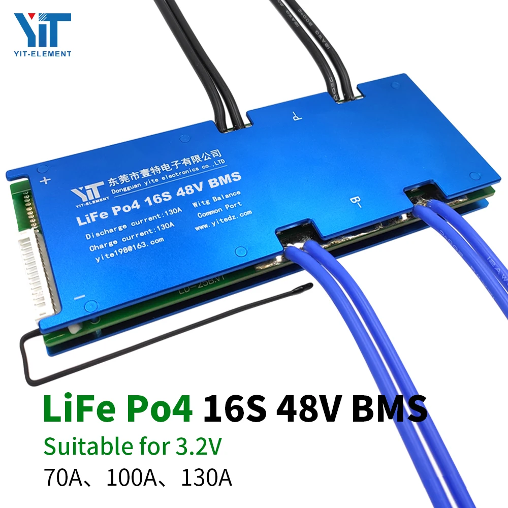

16S 48V Lithium battery 3.2V power protection board temperature protection equalization function overcurrent protection BMS PCB