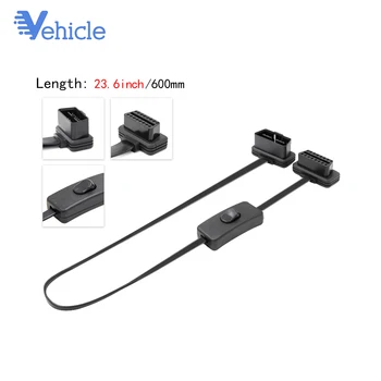 

Flat Thin As Noodle OBD2 16Pin Male To Female Flat Extension Cable With Switch High Quality 2 IN 1 Converted Cable