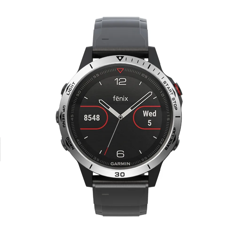 Ободок кольцо Крышка для Garmin Fenix 5 часы полированная нержавеющая сталь клейкая крышка защита от царапин кольцо