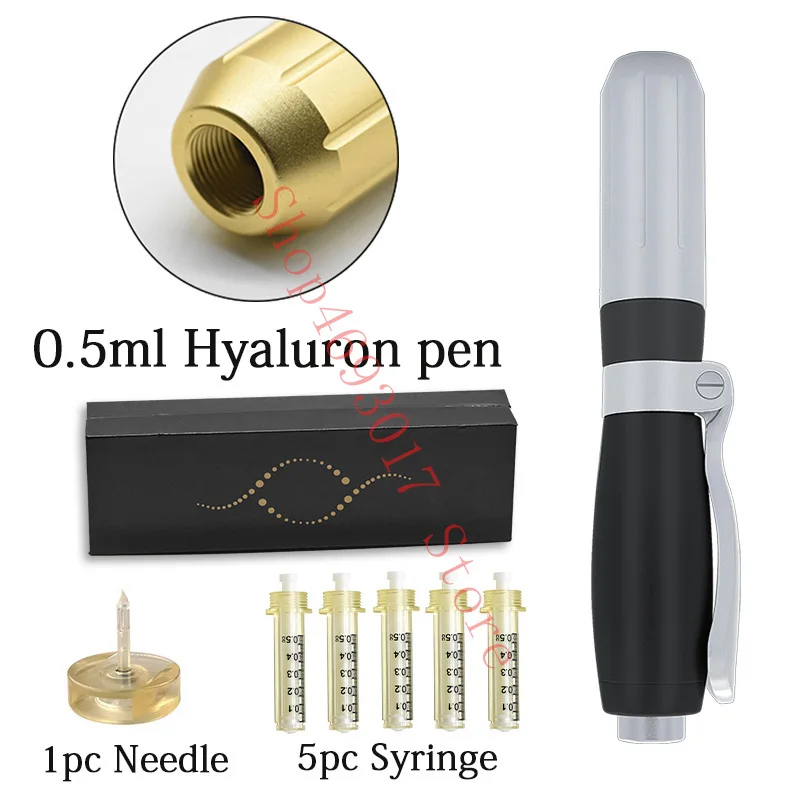 0.5ml pen set 0,3 мл и 0,5 мл губной кожный наполнитель инжектор для лица Лифт Мезотерапия пистолет против морщин распылитель гиалурон кислоты инъекции пистолет высокого давления - Цвет: 0.5ml pen set