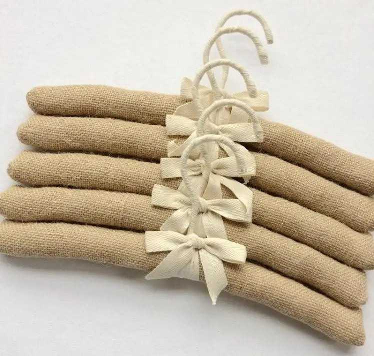 

Baby Style Natural Linen Padded Sponge Clothes Clothing Hangers 25cm 50pcs/lot Wholesale
