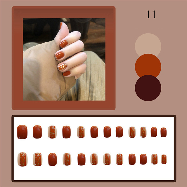 Nails Art Nail Tips Press on False with Designs Set Full Cover Artificial Short Packaging Kiss Display Clear Tipsy Stick