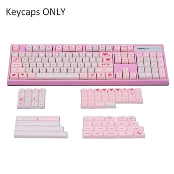 

Pink White Color Keycaps For Cherry Mx Switch Razer CORSAIR Minila Mechanical Gaming Keyboard Decoration Key Caps Replacement