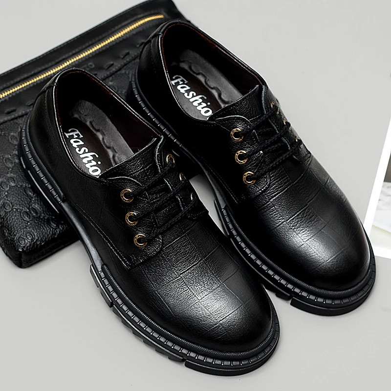 

Fashion Men Casual Shoes Big Size39-46 Oxfords Leather Pointed Top Formal Business Male Genuine Leather Wedding Dress Flats %858