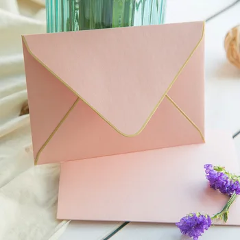 

20pcs/lot Light Pink Pearl Paper Envelope Wedding Invitation For Festival Grand Events Ceremony Invitation