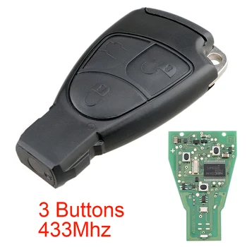 

433Mhz 3 Buttons Smart Remote Car key Fob Auto Key Replacement Fit for Mercedes Benz B C E ML S CLK CL Cars Vehicles