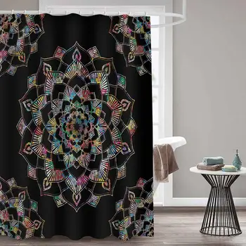

Indian Mandala Shower Curtain Lotus Printed Bohemian Waterproof Bathroom Accessories Curtains Shower Polyester Fabric Wholesale