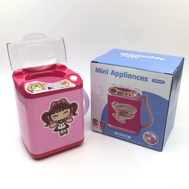 Мини-техника детский игровой дом электрическая игрушка Милая Мини-стиральная машина кисти для макияжа очиститель для девочек Подарки на день рождения
