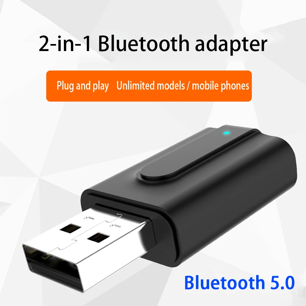 2 в 1 Bluetooth 5,0 приемник передатчика 3,5 мм стерео аудио USB беспроводной мини-адаптер для динамика автомобиля компьютера ТВ-гарнитура