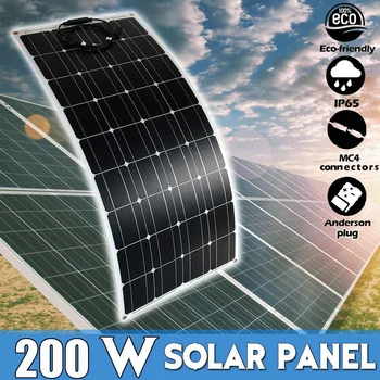 

Flexible Solar Panel 200W Panels Solar Cells Module DC for Car RV Boat Home Vans Camping 12V 24V Outdoor Solar Battery Charger