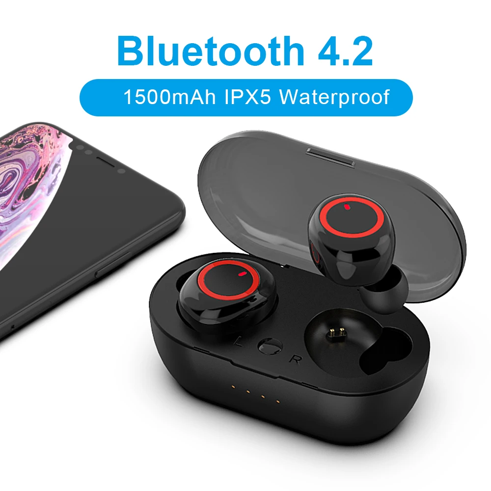 Wireless Bluetooth Headphones Earbuds Stereo Headphones Super Bass Headset Microphone Compatible with All Bluetooth Devices