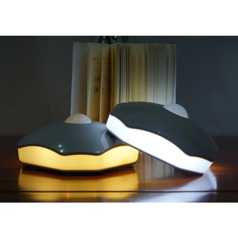 LED Human Motion Sensor Body Auto-sensing Night Light Cute Multi Colored Safe