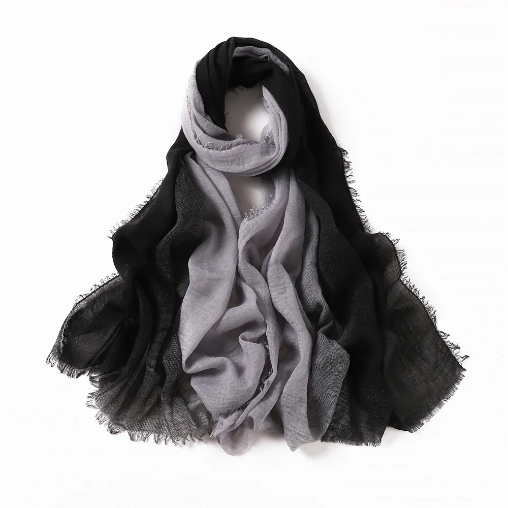 

2023 Fashion Luxury Women Viscose Scarf Ombre Bubble Pleated Fringe Shawl Spring Autumn Wrap Hijab Lady Pashmina Foulards Stole