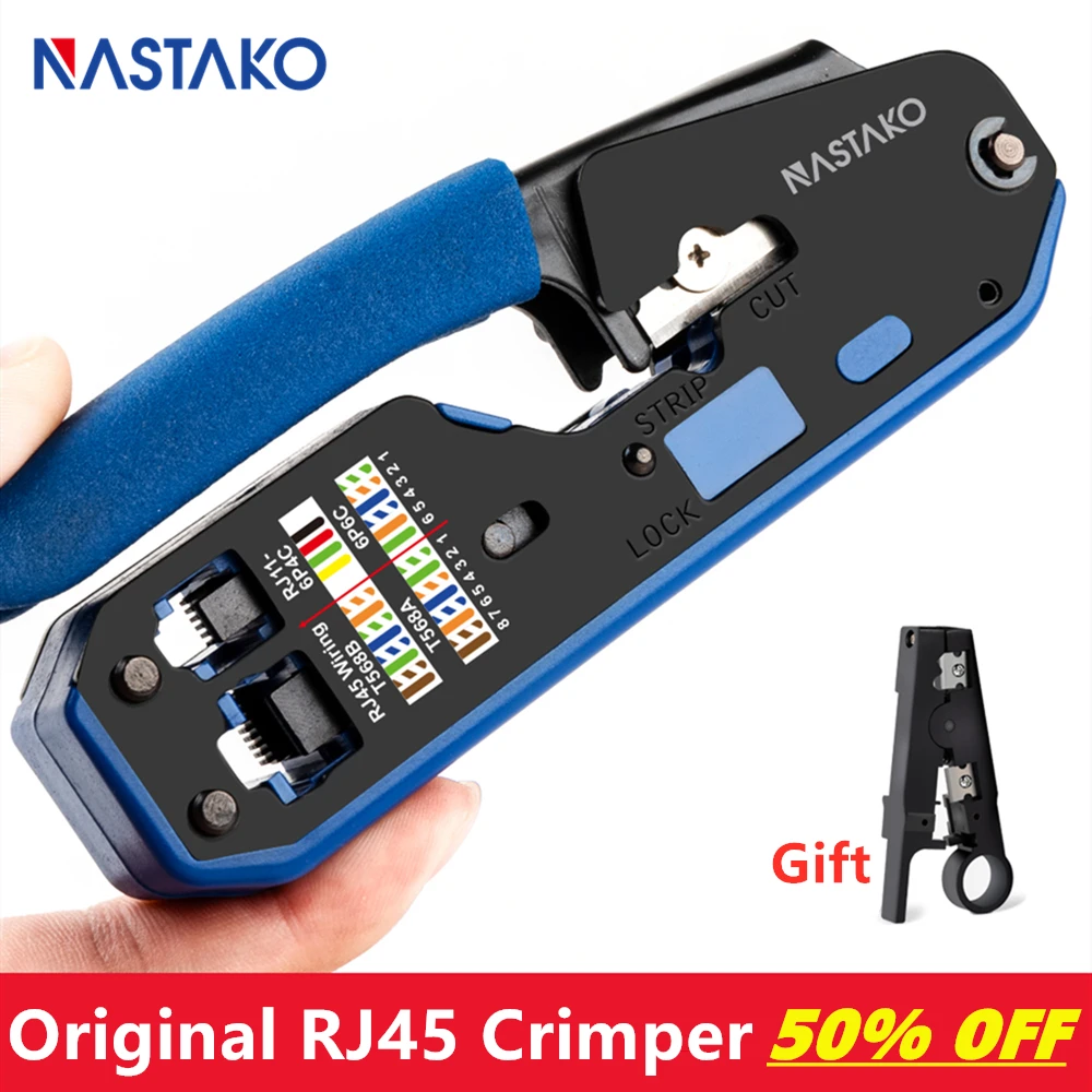 Инструмент NASTAKO RJ45 сеть обжимных инструментов rj45 щипцы для зачистки резак Ethernet
