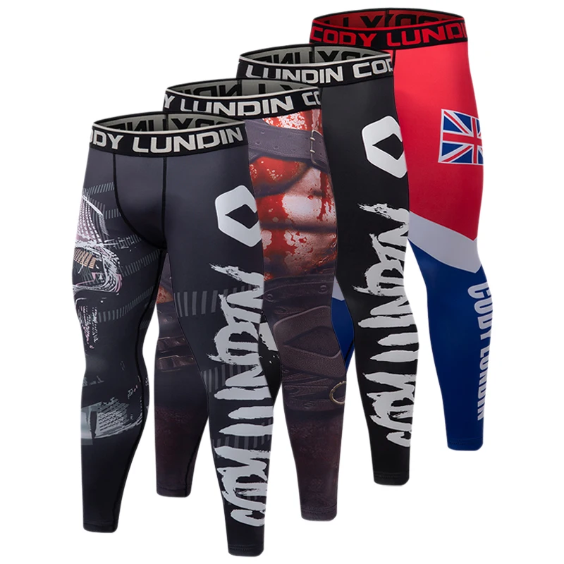 Mens Compression Leggings Fitness Running Tights Quick Dry Gym Football Trousers Training Sport Jogging Racing Workout Pans