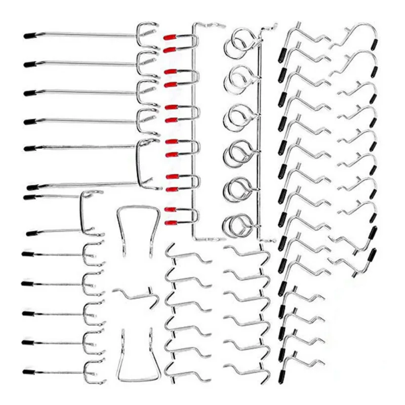 

52pcs Durable Pegboard Hangers For Work Shop Storage Display Organization Garage metal hooks tools